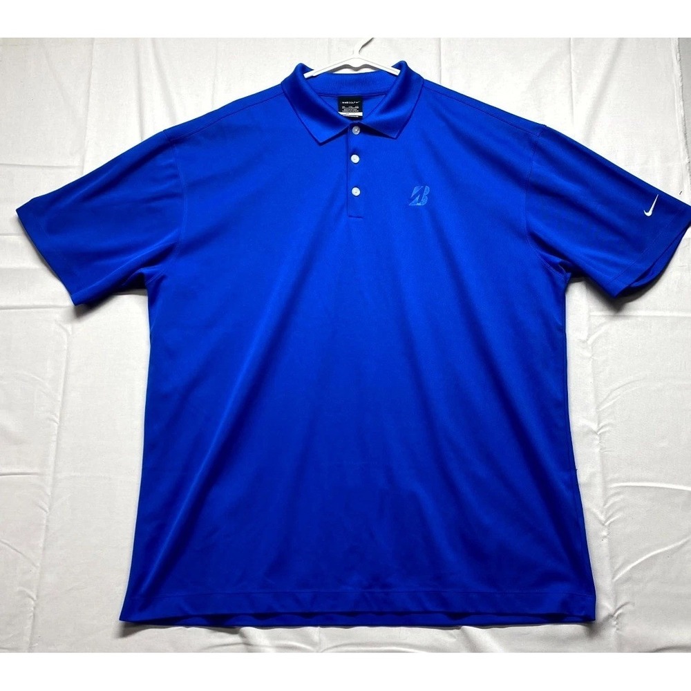 Nike Dri Fit Golf Shirt Mens 2XL Blue Tennis Performance Resort Wear Athleisure
